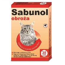 DERMAPHARM Sabunol obroża przeciw pchłom dla kota szara/czerwona 35cm