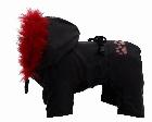 GRANDE FINALE Kombinezon Z01 dla psa czarny z czerwonym futerkiem KOŃCÓWKA KOLEKCJI